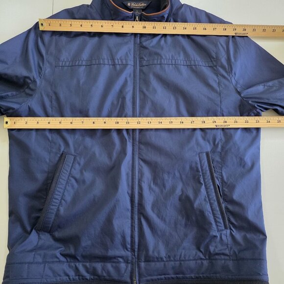 Brooks Brothers Bomber Jacket Mens L Navy LS Pockes Zip Mockneck Lined Preppy - Picture 4 of 16